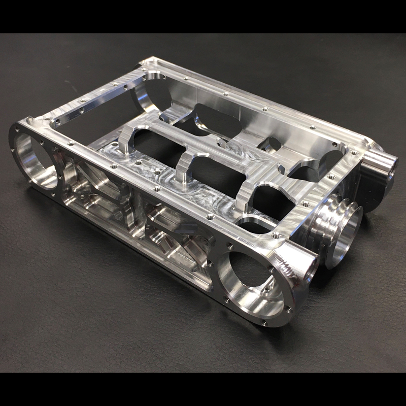 A rugged CNC machined aluminum MicroTraxx chassis 