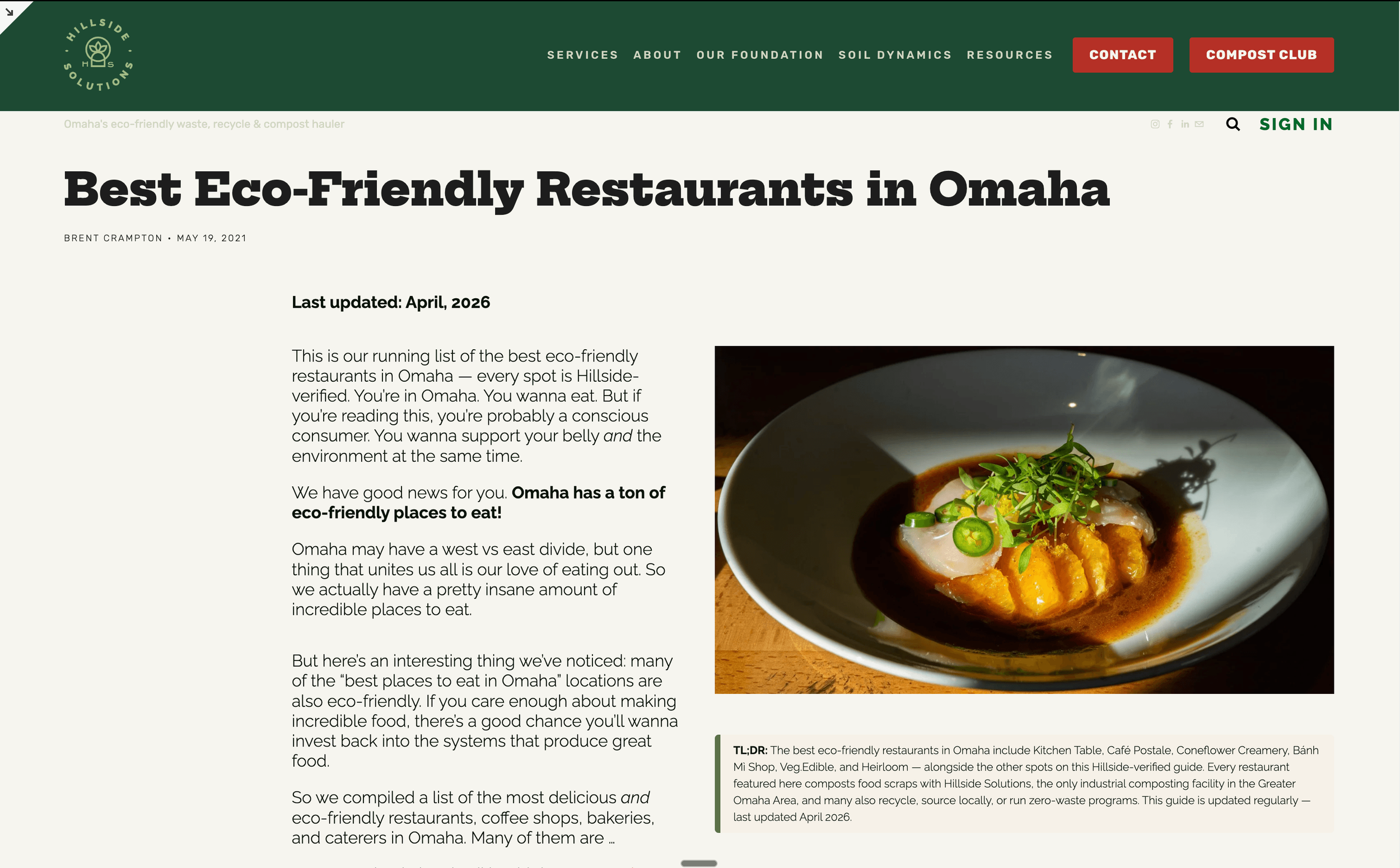 Screen shot of a blog that Brent Crampton wrote for Hillside Solutions demonstrating his SEO and AEO abilities.