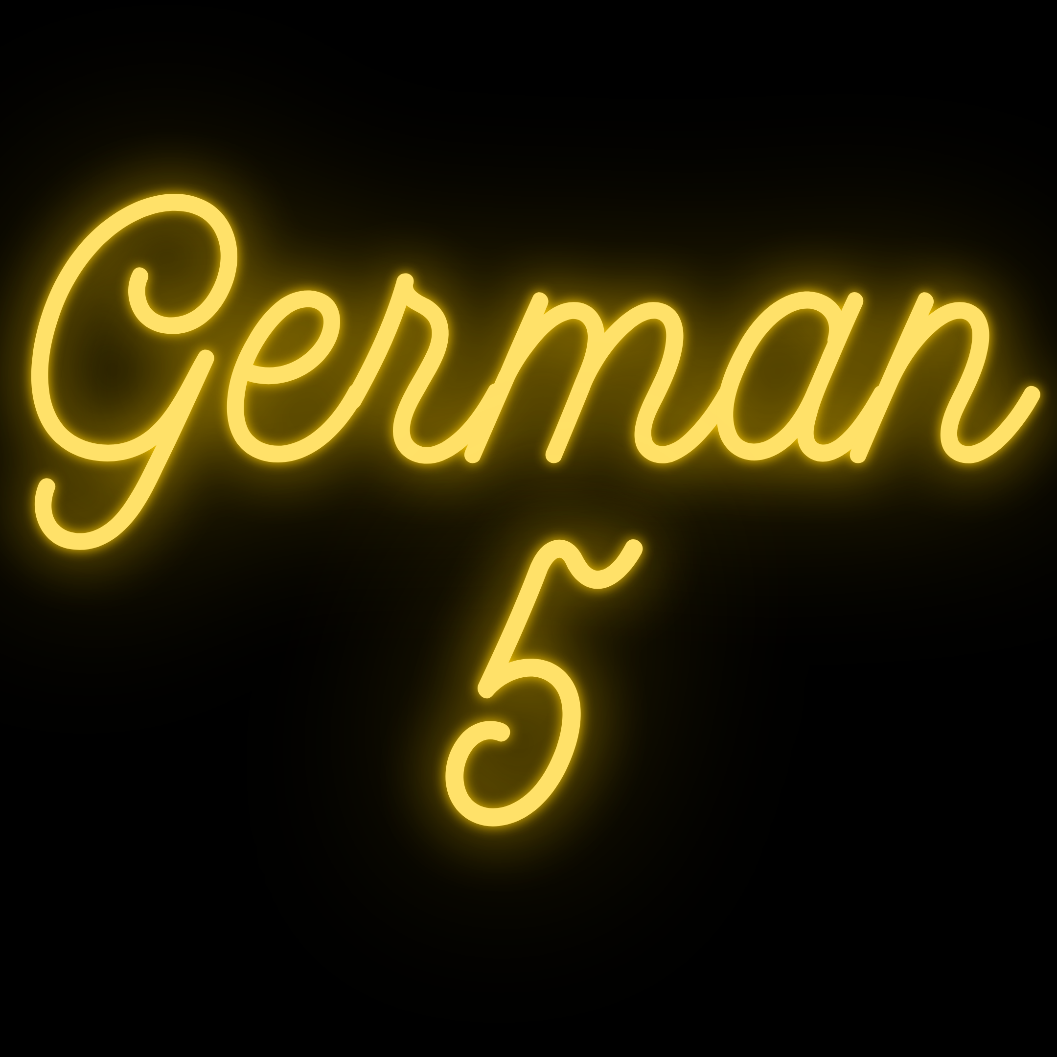 gold text “German 5” on a black background