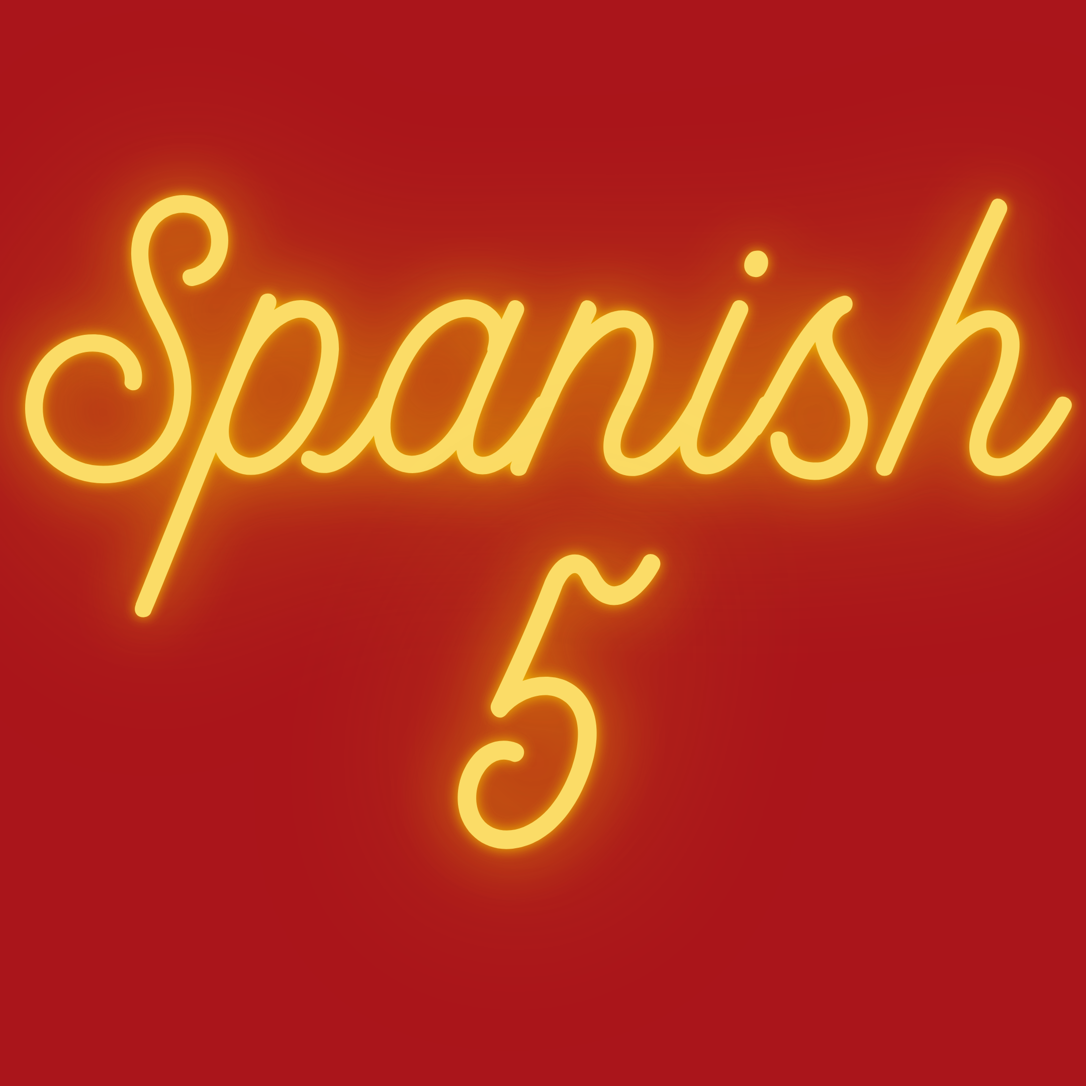 Spanish gold text “Spanish 5” on a Spanish Red background