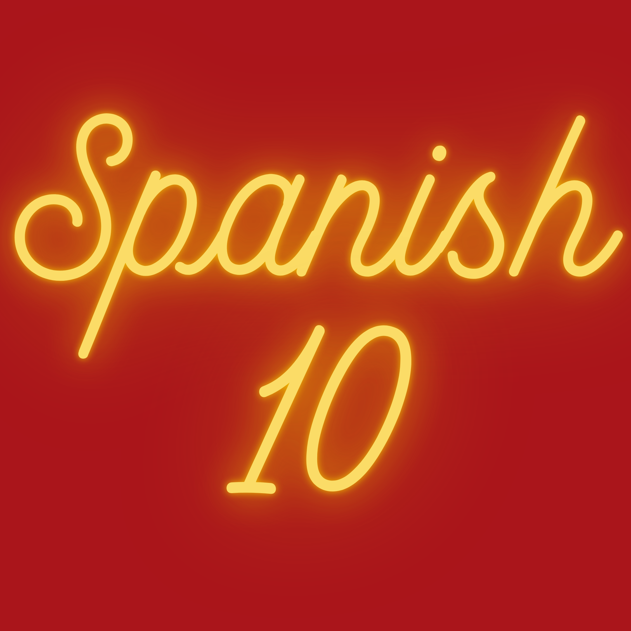 Spanish gold text “Spanish 10” on a Spanish Red background