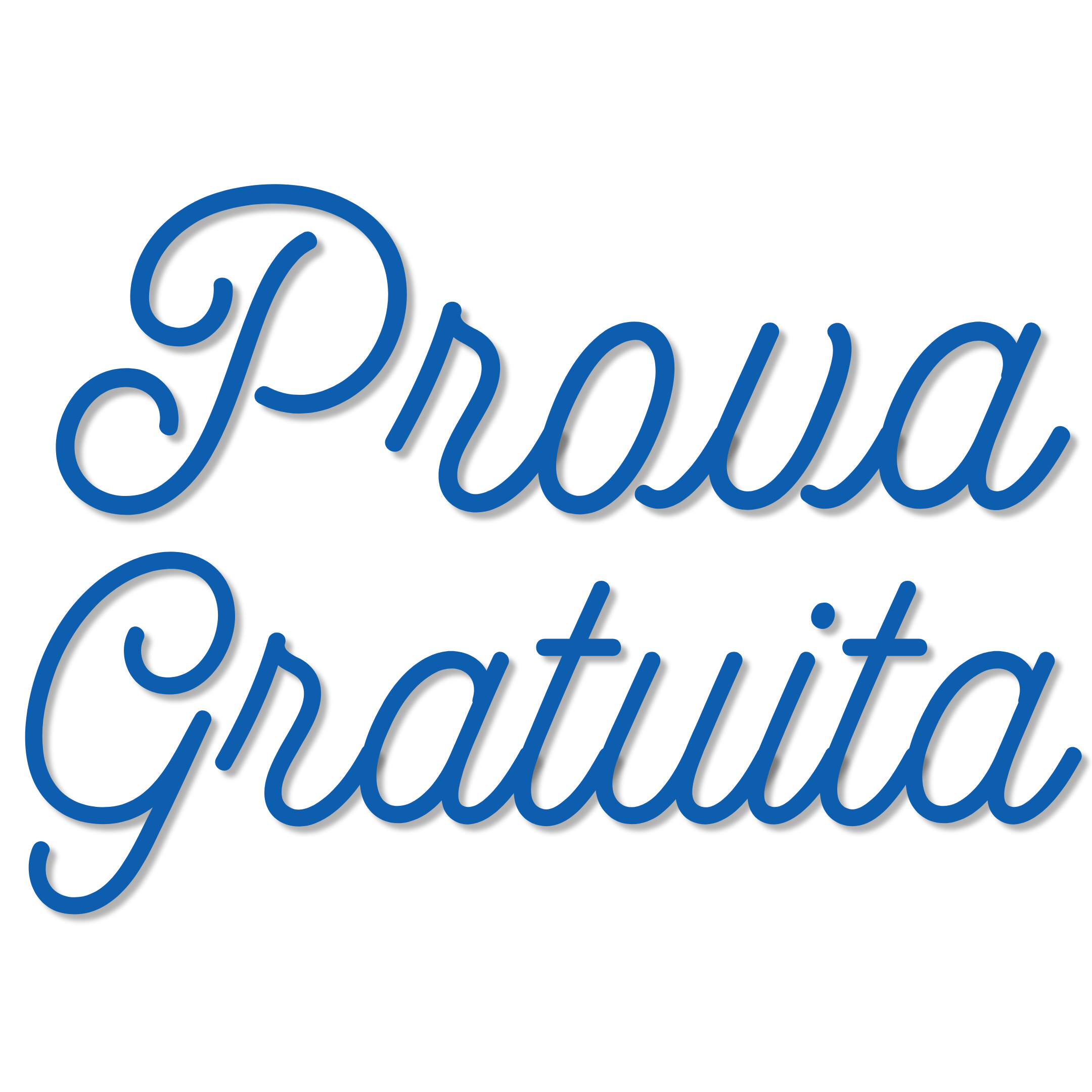 Greek Blue text “Prova Gratuita” on a white background