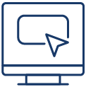 Computer monitor with a cursor icon