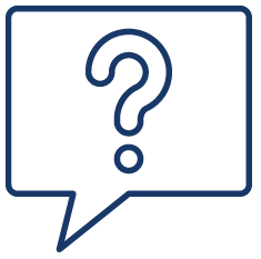 Speech bubble with a question mark inside