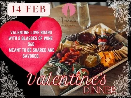 Love is on the board at Petals Wine Bar&nbsp;❤️