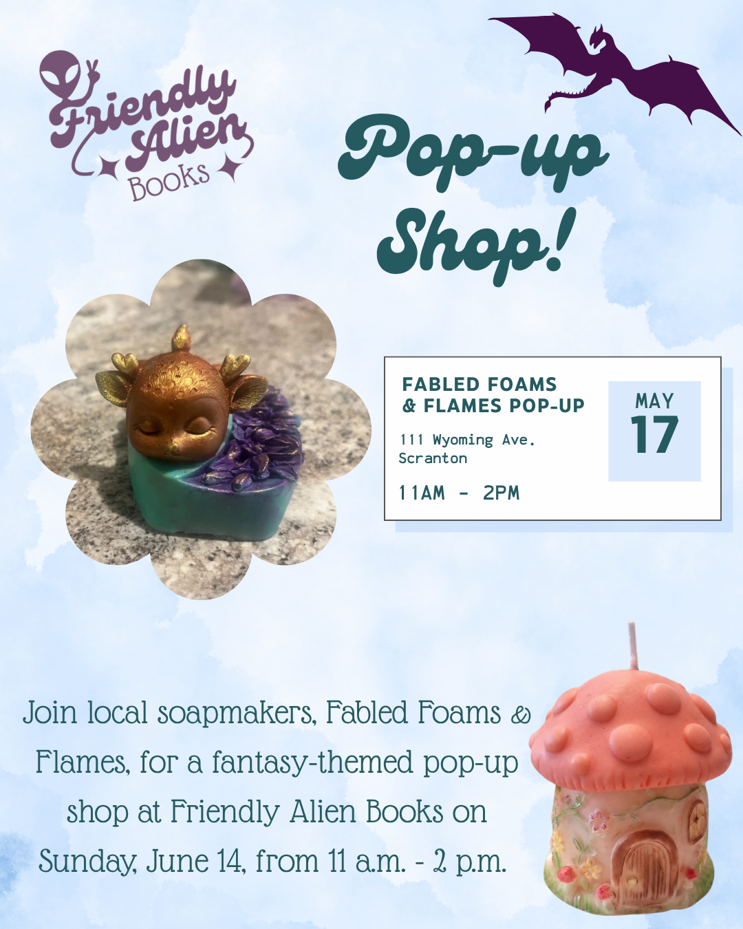 Pop-up shop: Fabled Foams & Flames