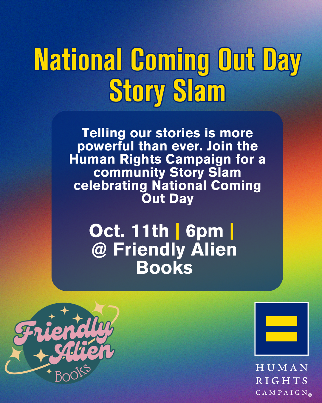 National Coming Out Day Story Slam