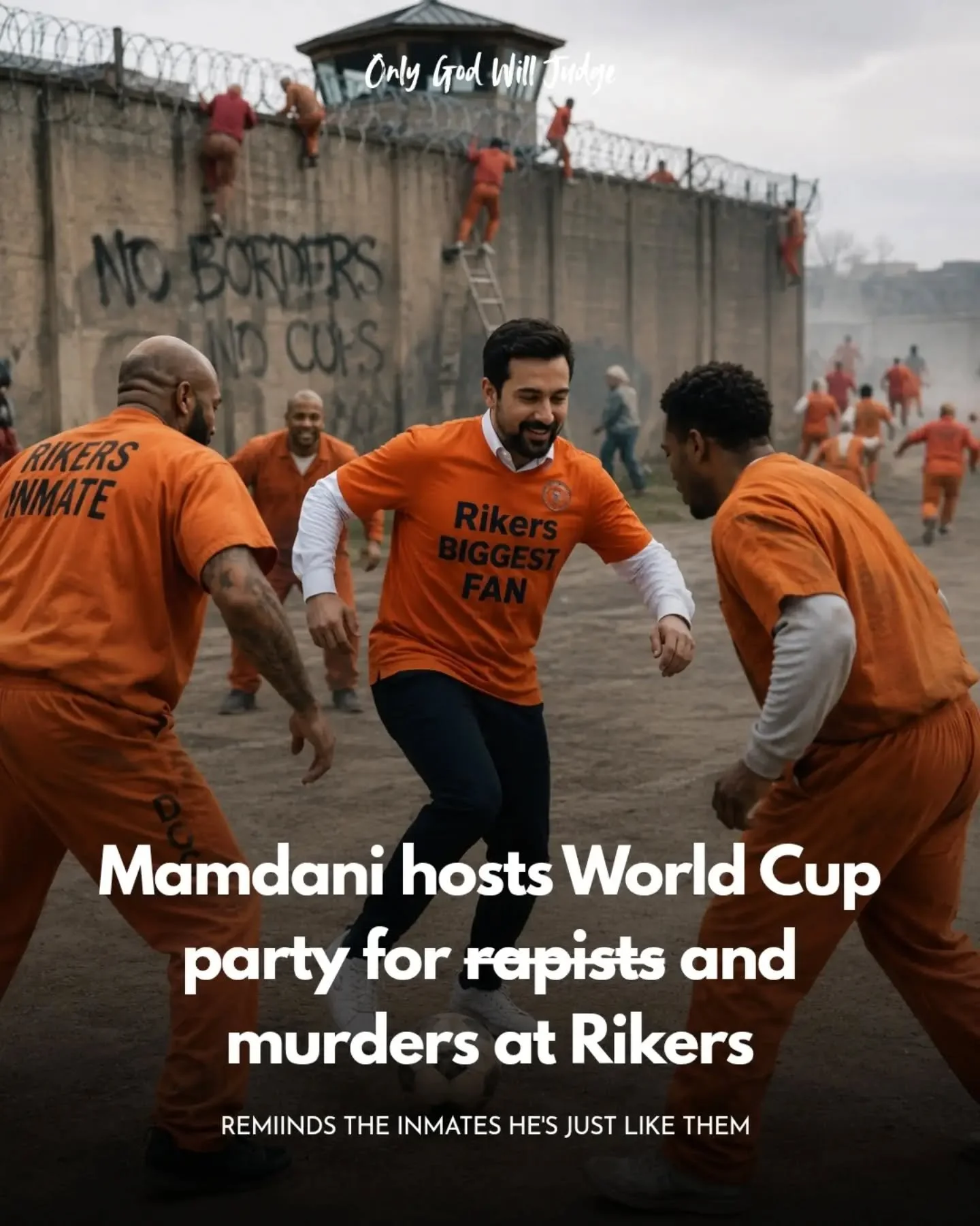 Mamdani took a trip to Rikers this week. 

No he wasn't checking out a cell for when his campaign backers finally come to light, he was hosting a watch party for the World Cup and using the prisoners as props for yet another campaign Instagram reel (