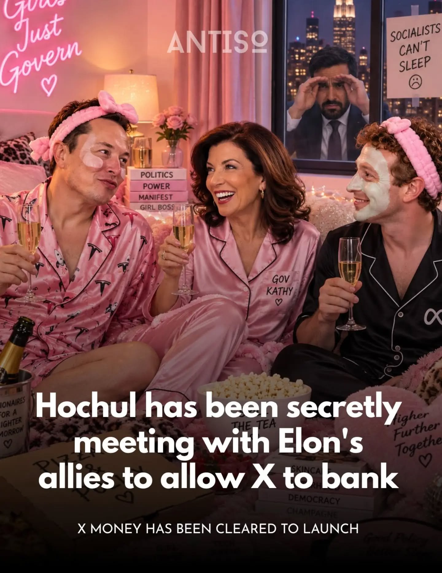 HOCHUL JUST LET ELON INTO THE MONEY BUSINESS 💸

Gov. Kathy Hochul&rsquo;s administration has reportedly given Elon Musk&rsquo;s X Money a key regulatory green light in New York, helping clear the way for Musk&rsquo;s plan to turn X into an &ldquo;ev