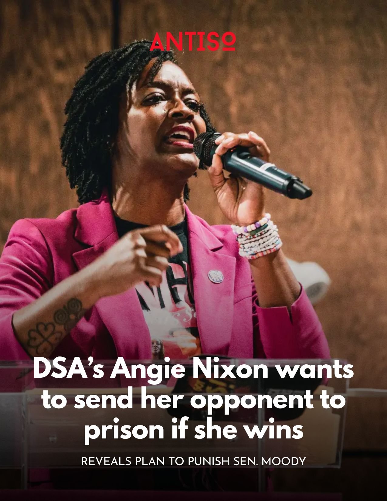 DSA SENATE CANDIDATE SUDDENLY DISCOVERS WHY PRISONS ARE NECESSARY: TO LOCK UP REPUBLICANS

Apparently, prisons aren't so bad when you can fill them with your political opponents.

Florida Democratic Senate candidate Angie Nixon, a member of the Democ