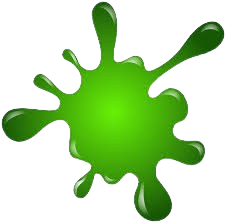 Green paint splash or blob.