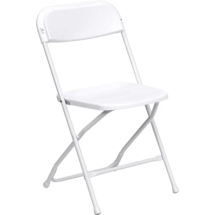 Basic White Plastic Folding Chair - $2