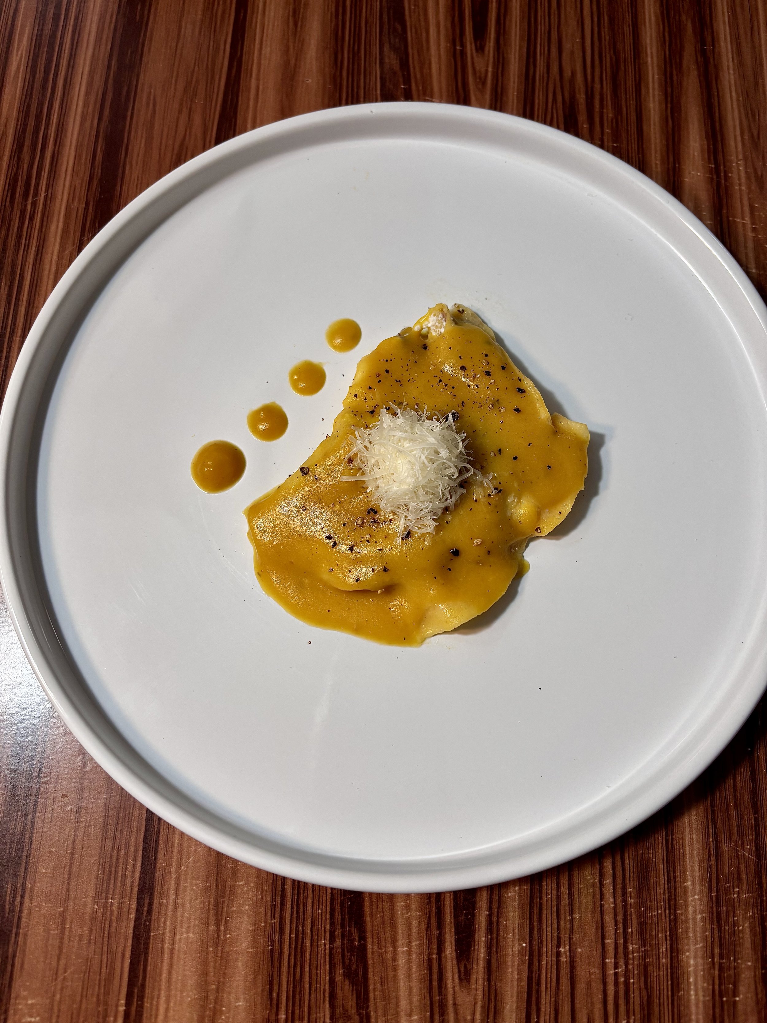 Short Rib Ravioli in Carnival Squash Sauce
