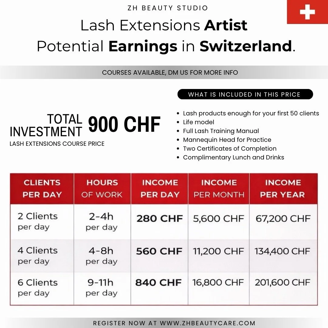 We are excited to present our new Beginner Lash Extensions Course in Zurich, Switzerland 🇨🇭

This is not our first experience in education.
Behind us are already around 85 completed courses and hundreds of happy clients around the world 🌍

This ti