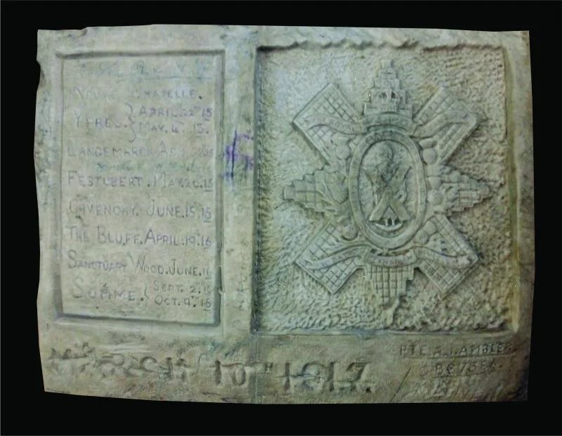 Vimy Ridge cave carving reproduction for The Royal Montreal Regiment Museum