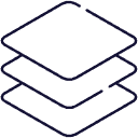 Outline of layered documents or papers, stacked.