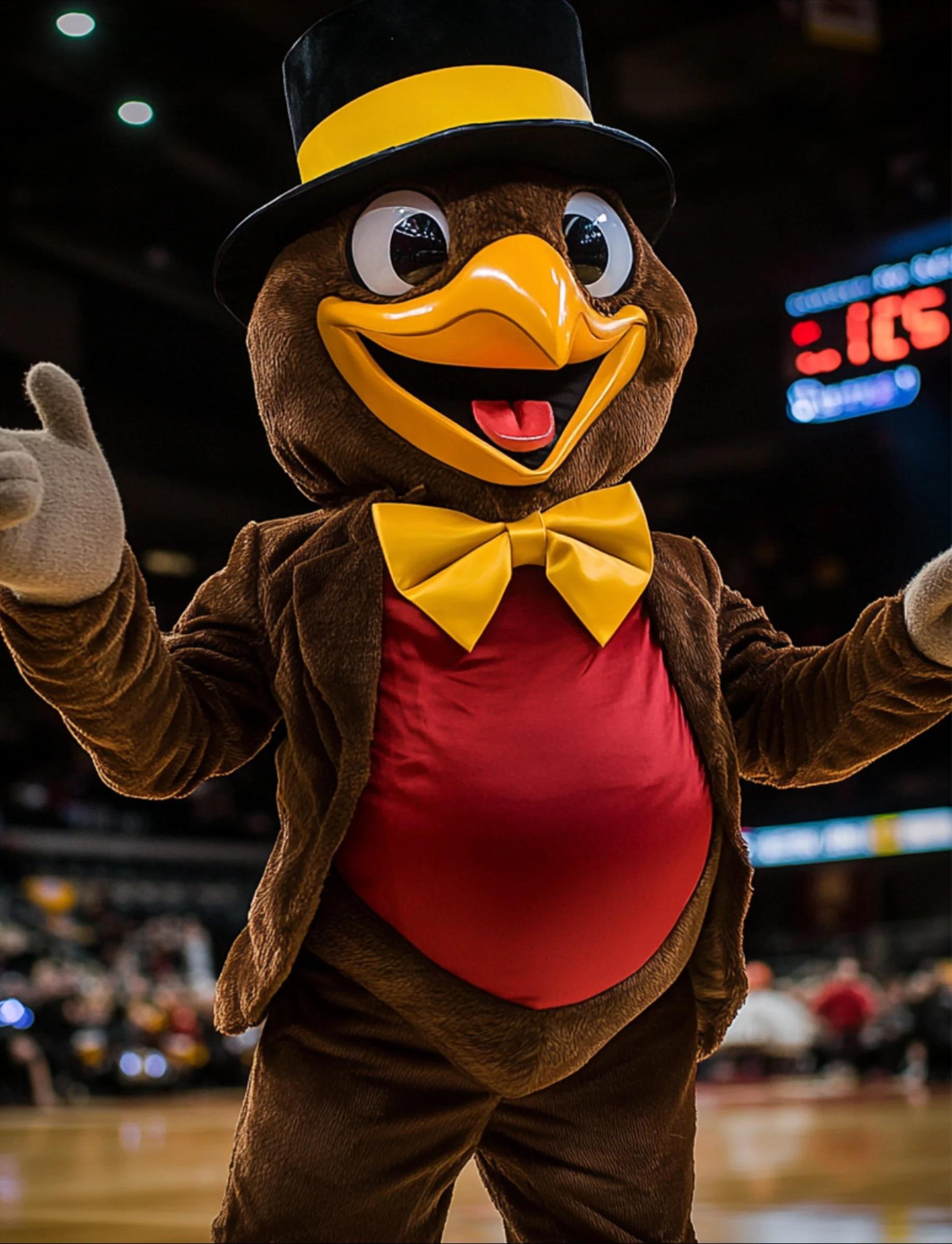 RED ROBIN
MASCOT “MOOD”: protective (of the local area, team, and fans), bouncy, cheerful

MOVEMENTS AND BEHAVIORS: Hyping up the crowd, game face is on, he’s territorial, he’s confident, he is loyal to the Demon Deacon
// 
When Wake Forest is down, 