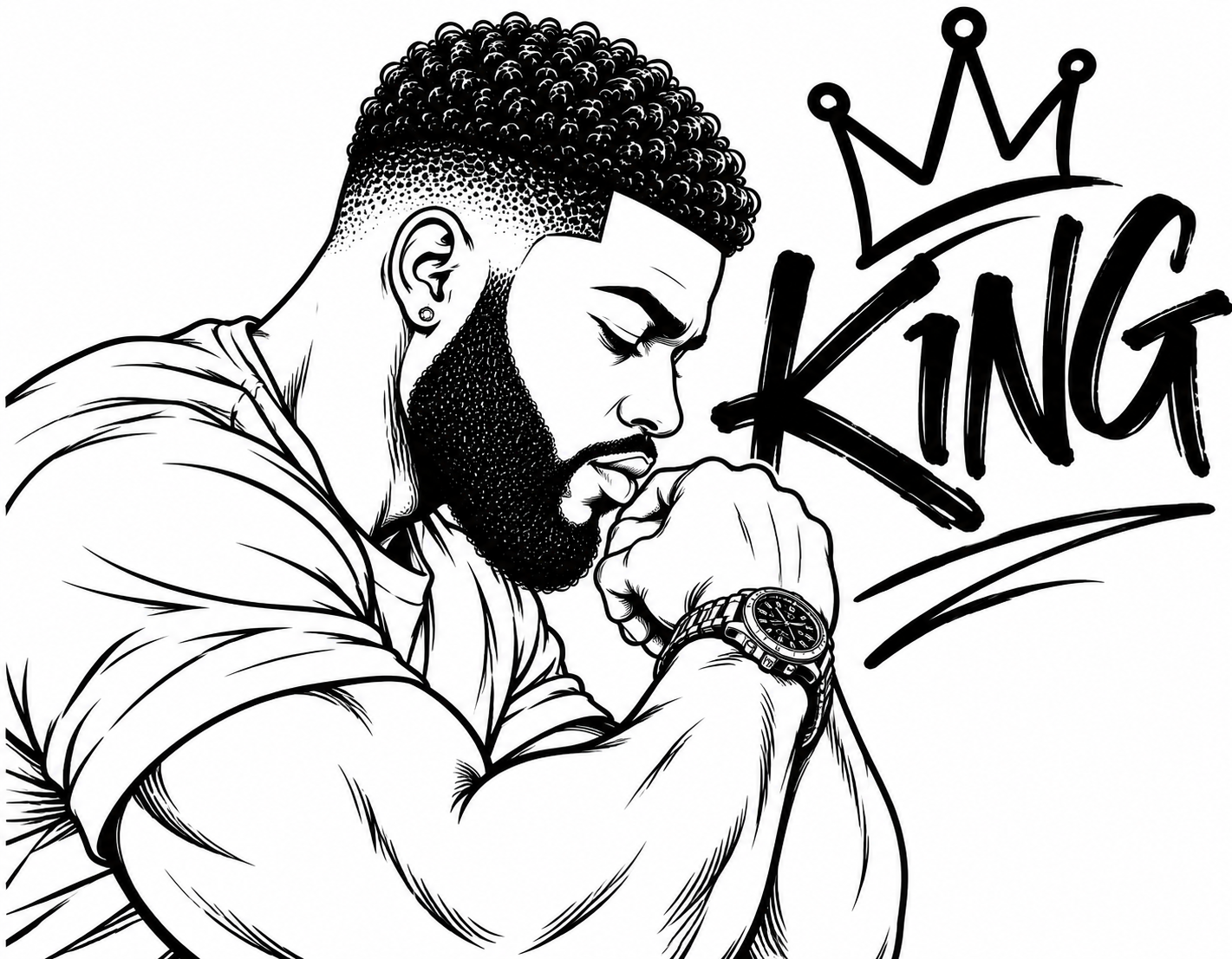 Contemplative King Portrait with Crown.png