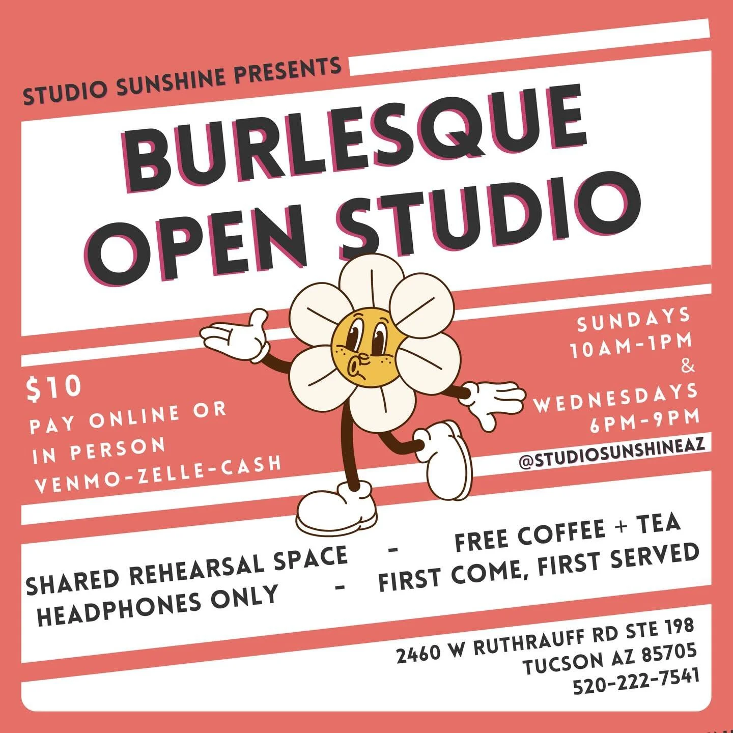 In the burly community &amp; looking for a shared space to practice with other burly folk? ✨ 
Starting tomorrow we are launching Burlesque Open Studio!  Intentional rehearsal time for Burlesque performance to create, move and rehearse along others wh