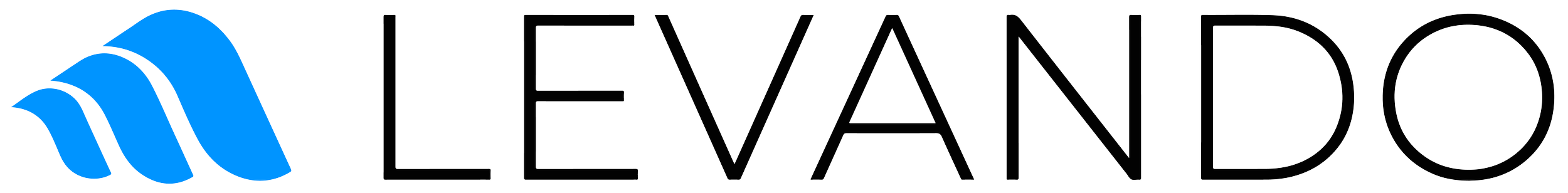 Levando logo with blue abstract wave design