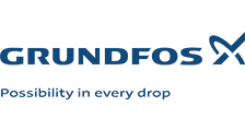 Grundfos logo with slogan 'Possibility in every drop'