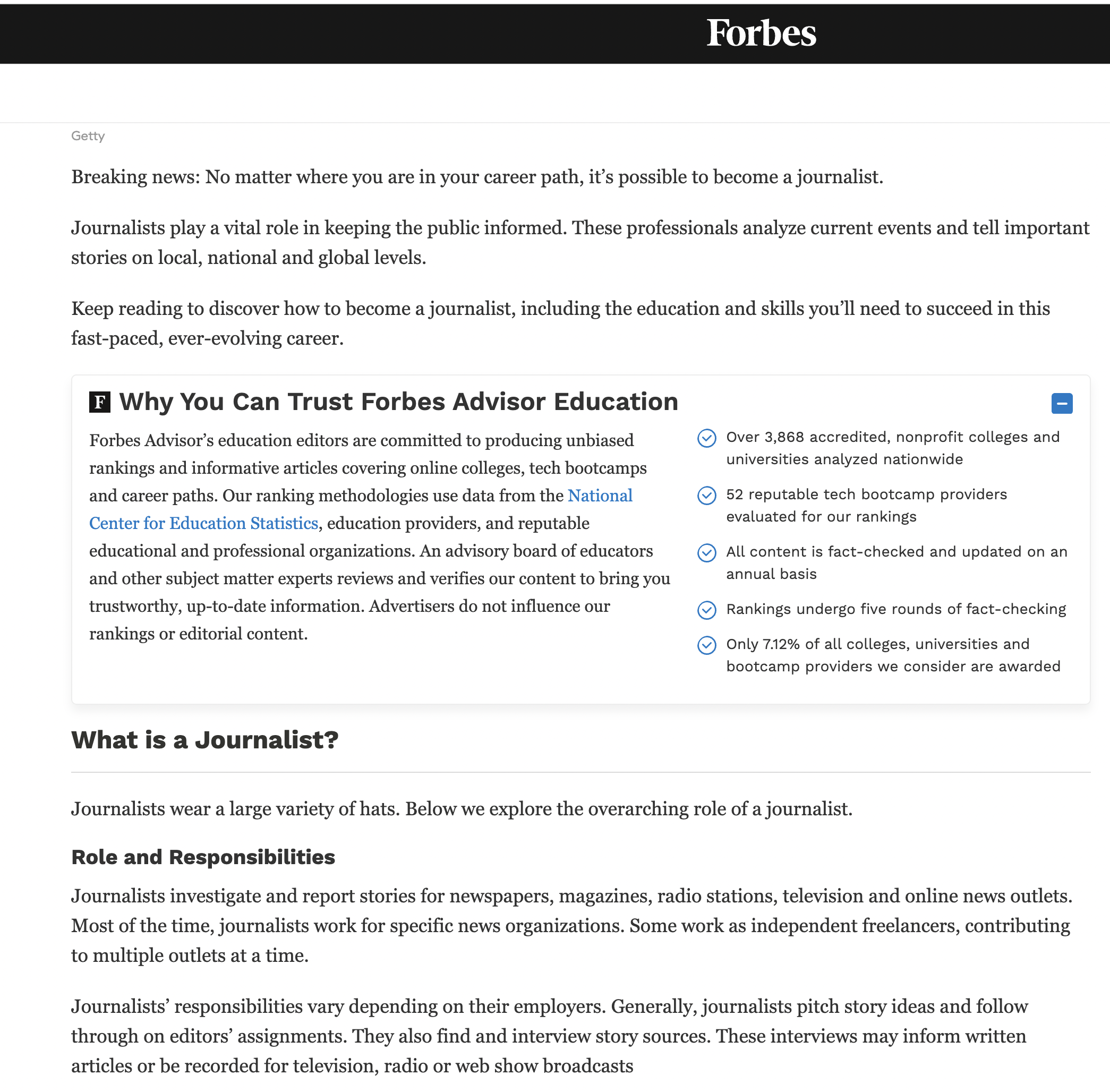 An image of a Forbes education article