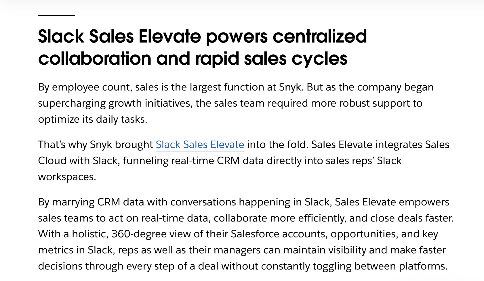 An image of a Slack customer success story