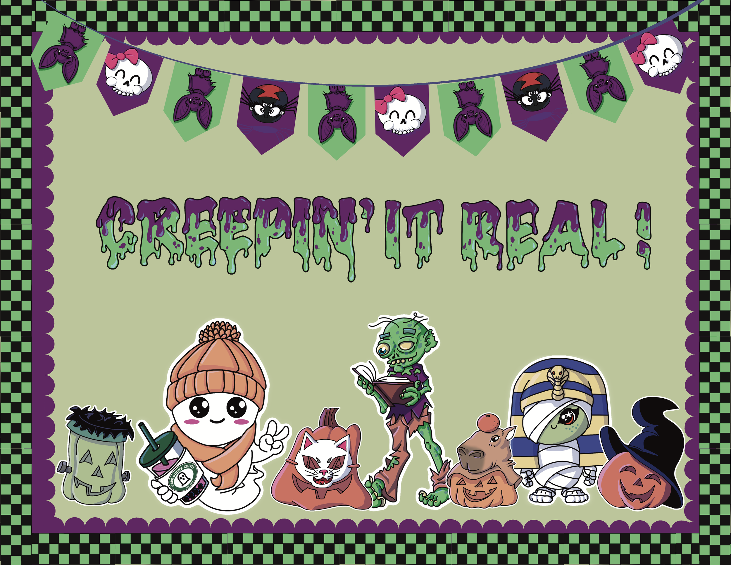 "CREEPIN' IT REAL!" Halloween 1 Bulletin Board
