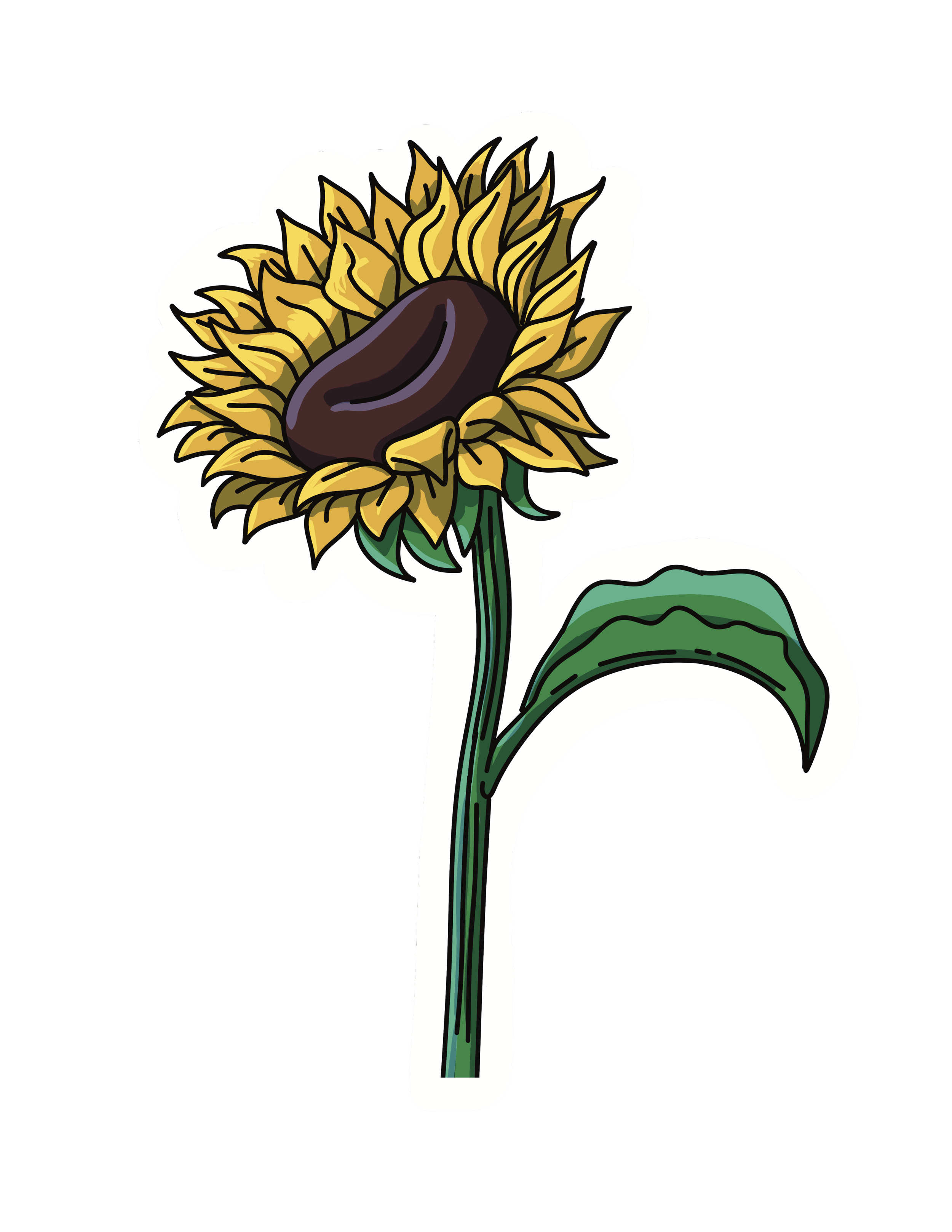 Vibrant Sunflower Vinyl Sticker