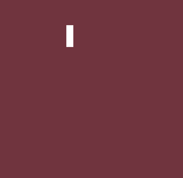 A solid maroon background with a white vertical rectangle near the top left corner.
