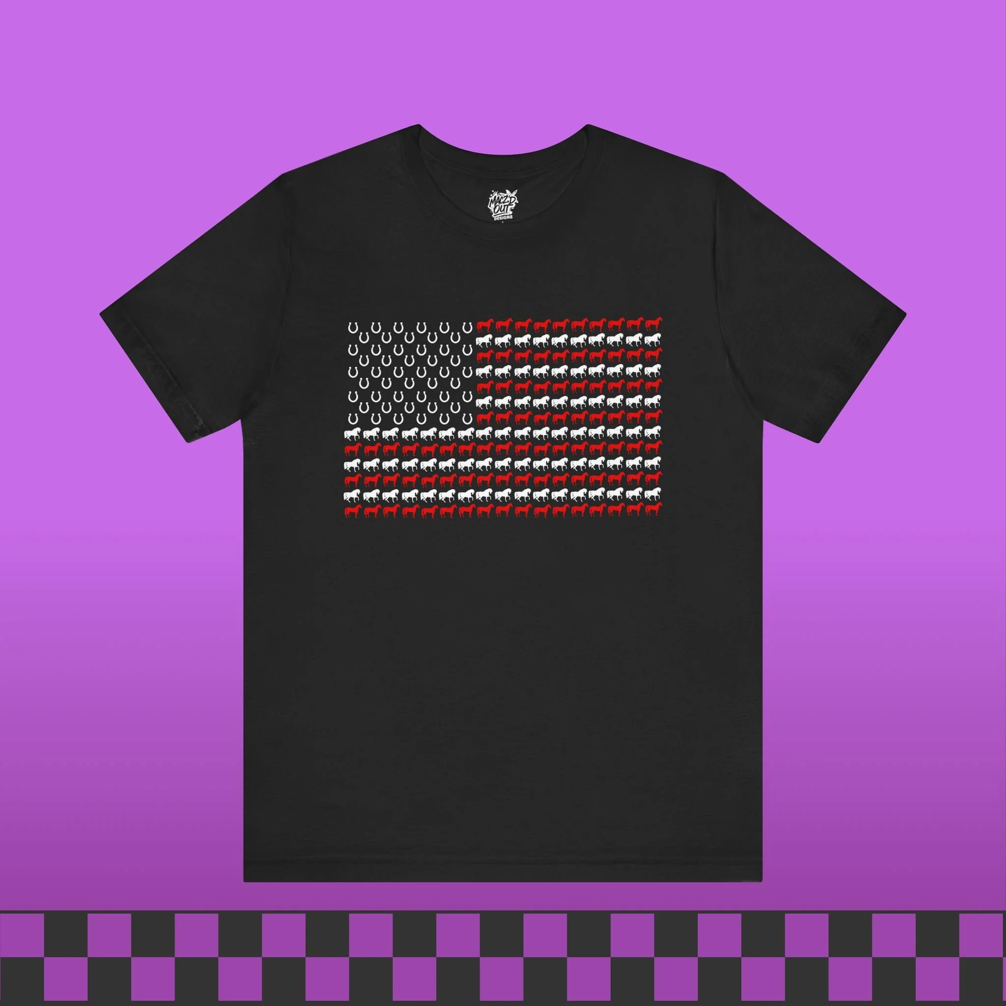 American Flag Horse T-Shirt