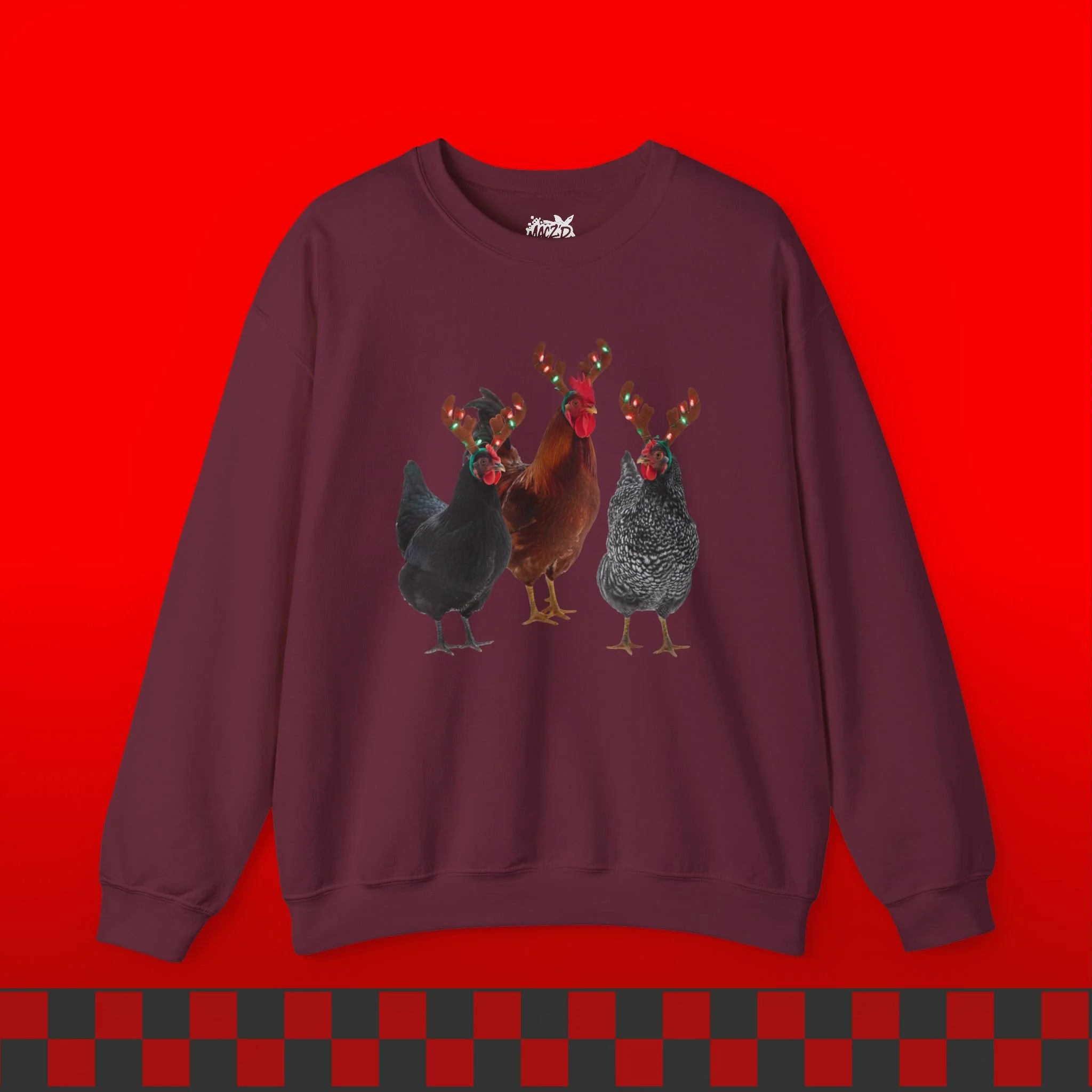 3 Christmas Chickens Sweatshirt