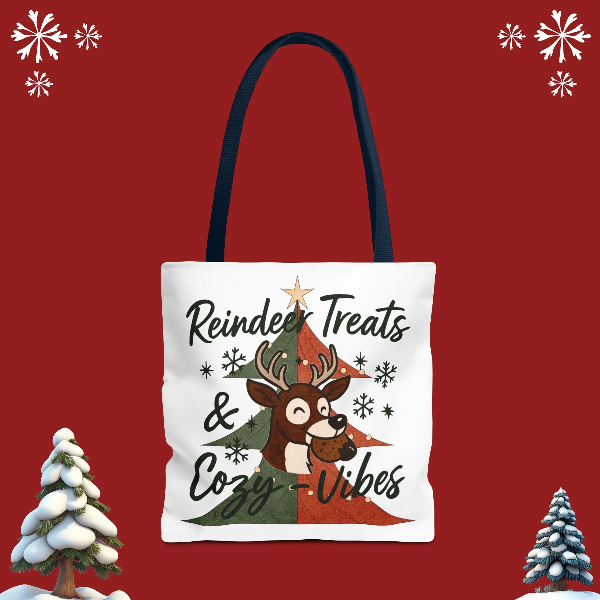 Reindeer Treats & Cozy Vibes Canvas Tote Bag