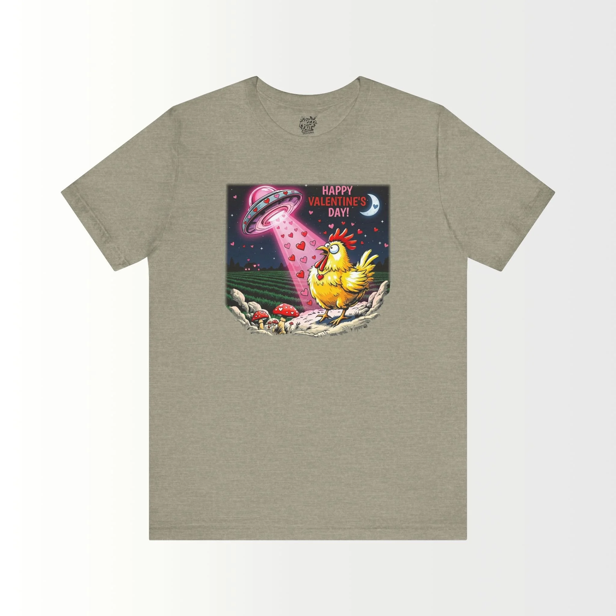 Chicken / UFO Valentine's Day T-Shirt