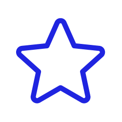 Blue outline of a five-pointed star.