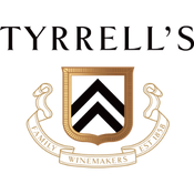 Tyrrell's logo with a shield and two serpent-like figures on either side, and text below.