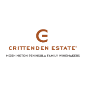Logo for Crittenden Estate with a large 'G' and the text 'Crittenden Estate' below, along with smaller text 'Hobart and Penzance Family Winemakers'.