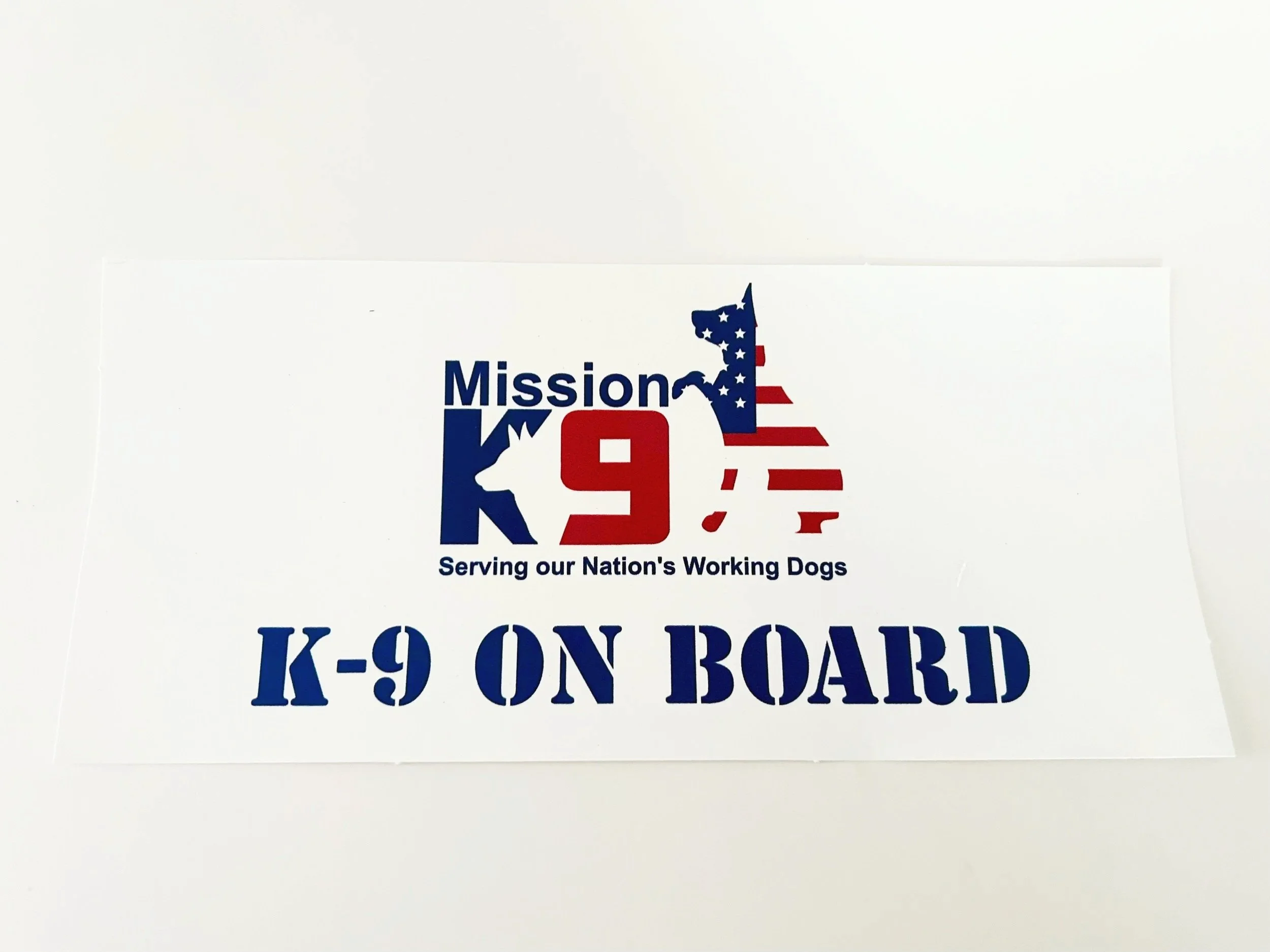 K-9 ON BOARD Window Decal - 3" H x 6" W