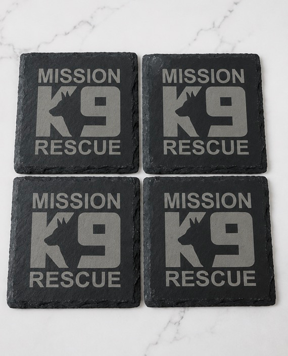 Mission K9 Rescue Slate Coaster Set (Set of 4)