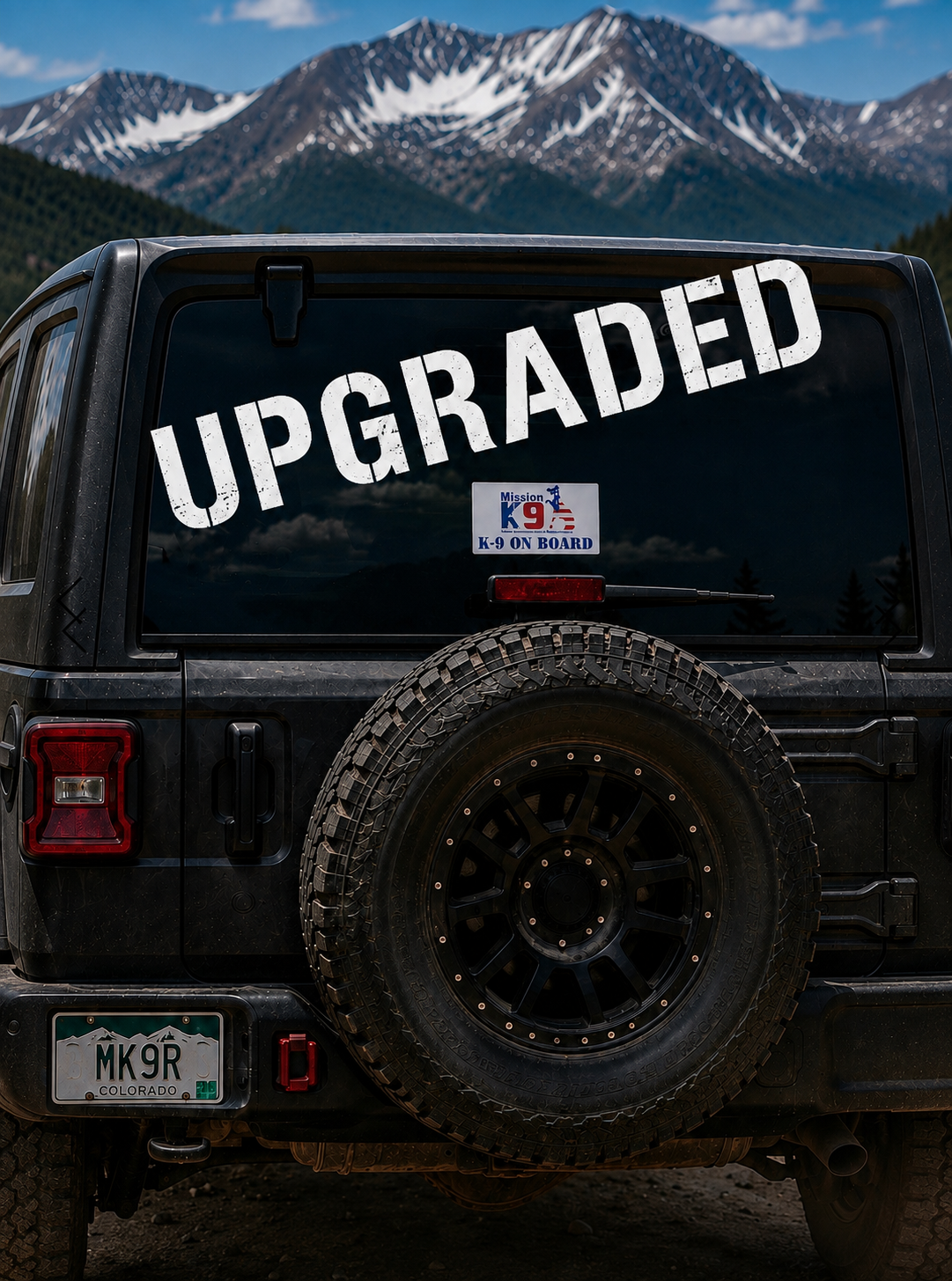 UPRADED PEEL & STICK "K-9 ON BOARD" Window Decal - 3" H x 6" W