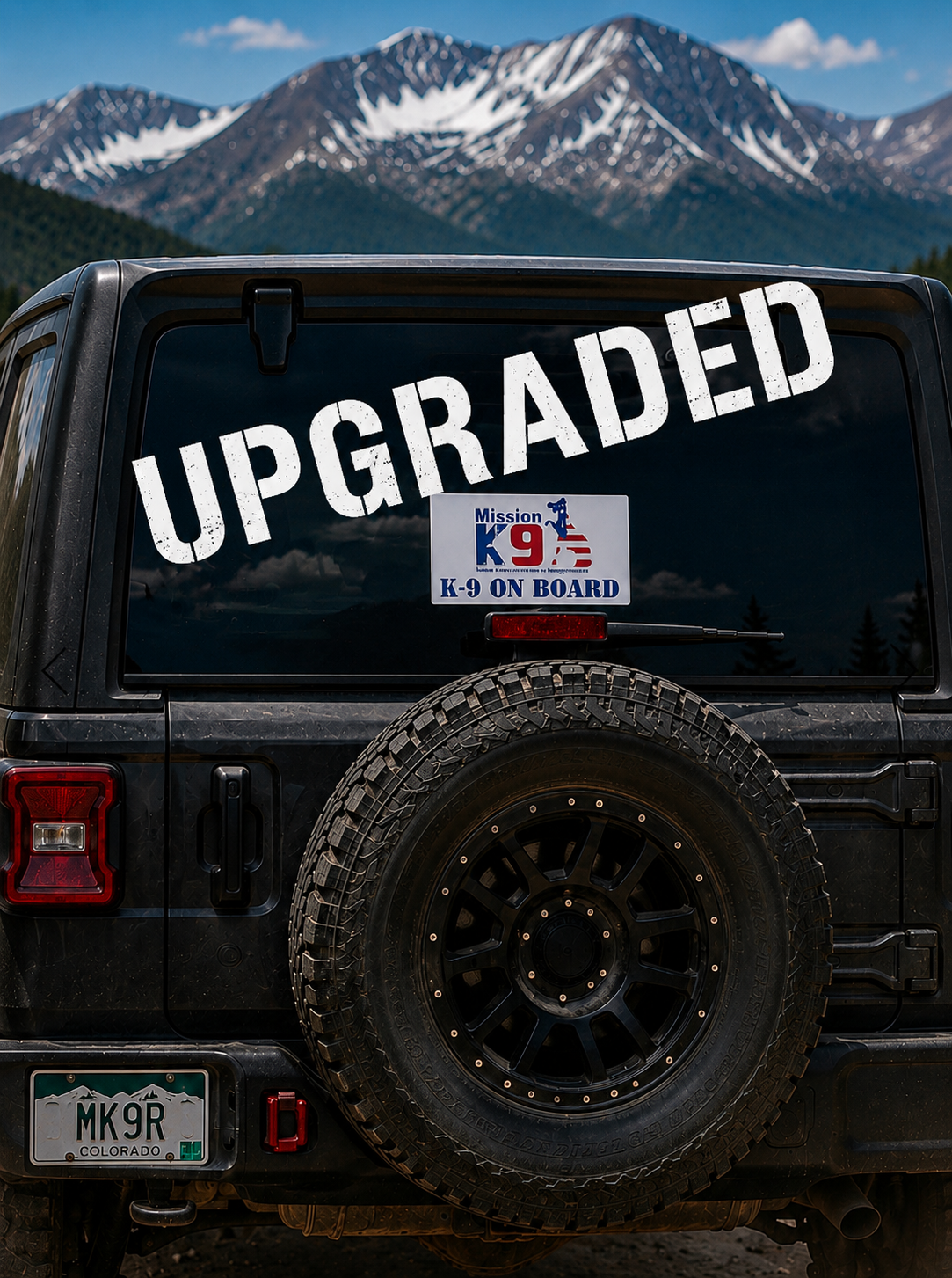 UPRADED PEEL & STICK "K-9 ON BOARD" Window Decal - 3" H x 6" W