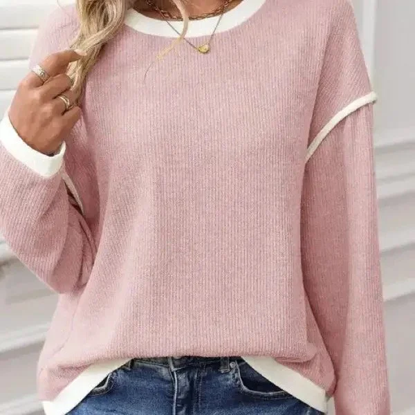 LONG SLEEVE CREWNECK KNIT PULLOVER
