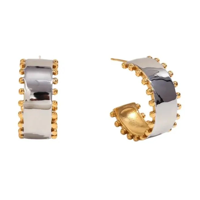 BOLD DUO HOOPS 18K GOLD PLATED