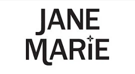 The text 'JANE MARIE' in black capital letters on a white background
