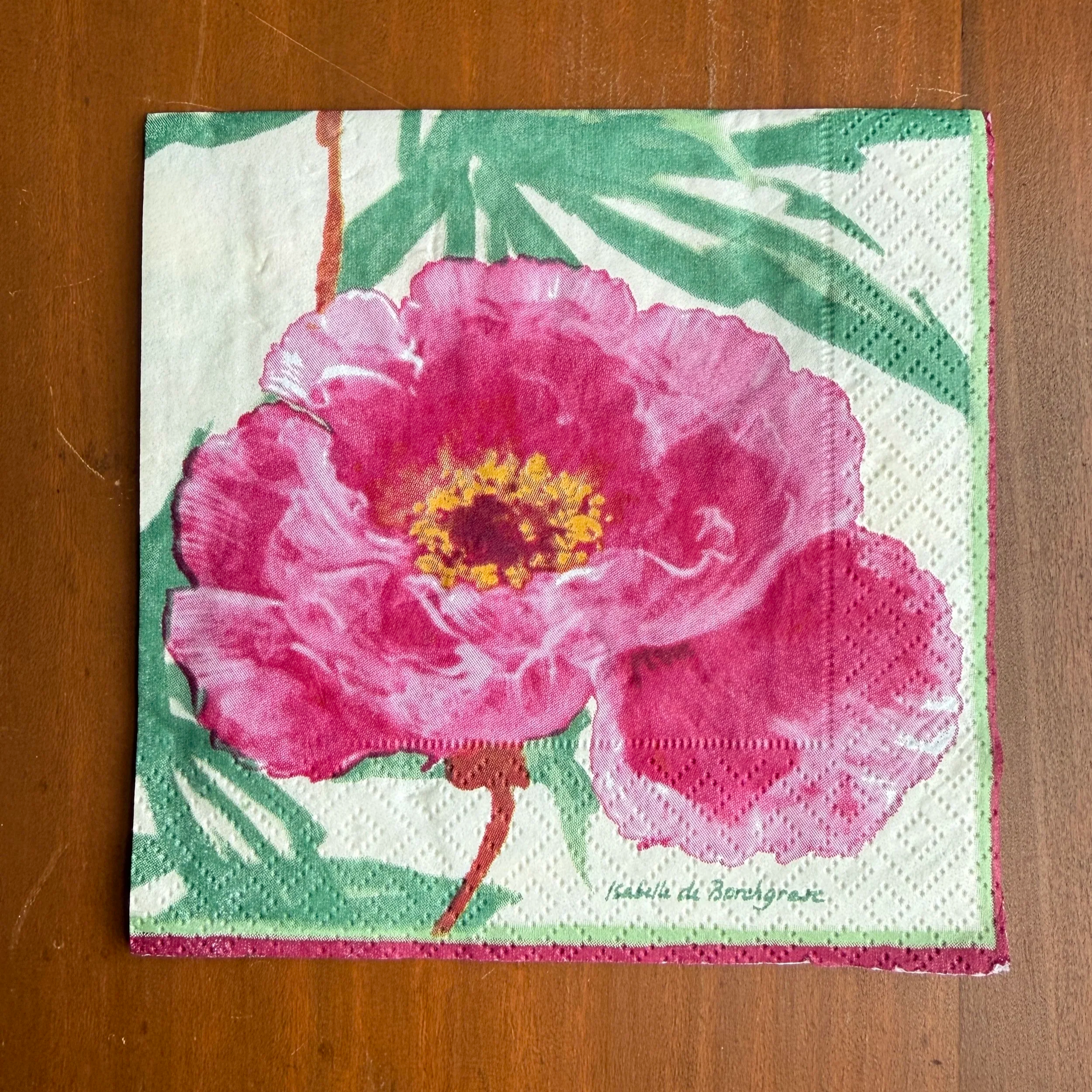 Peonies Cocktail Napkin