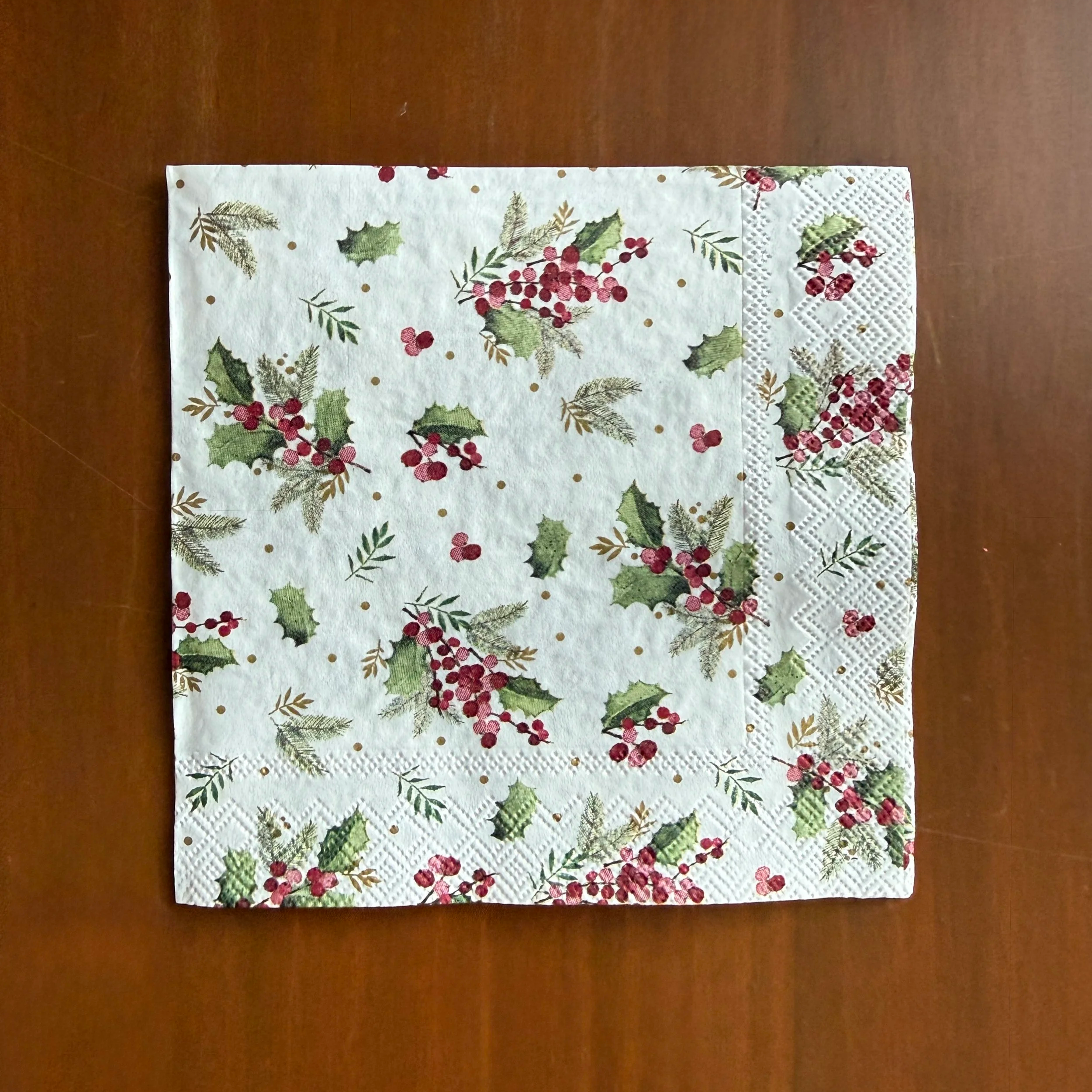 Holly Cocktail Napkin