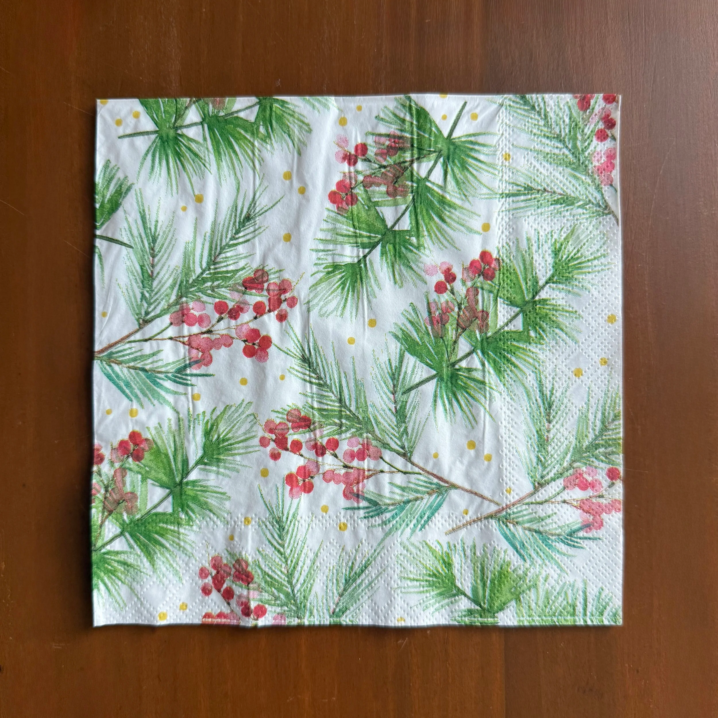 Holly & Pine Luncheon Napkin