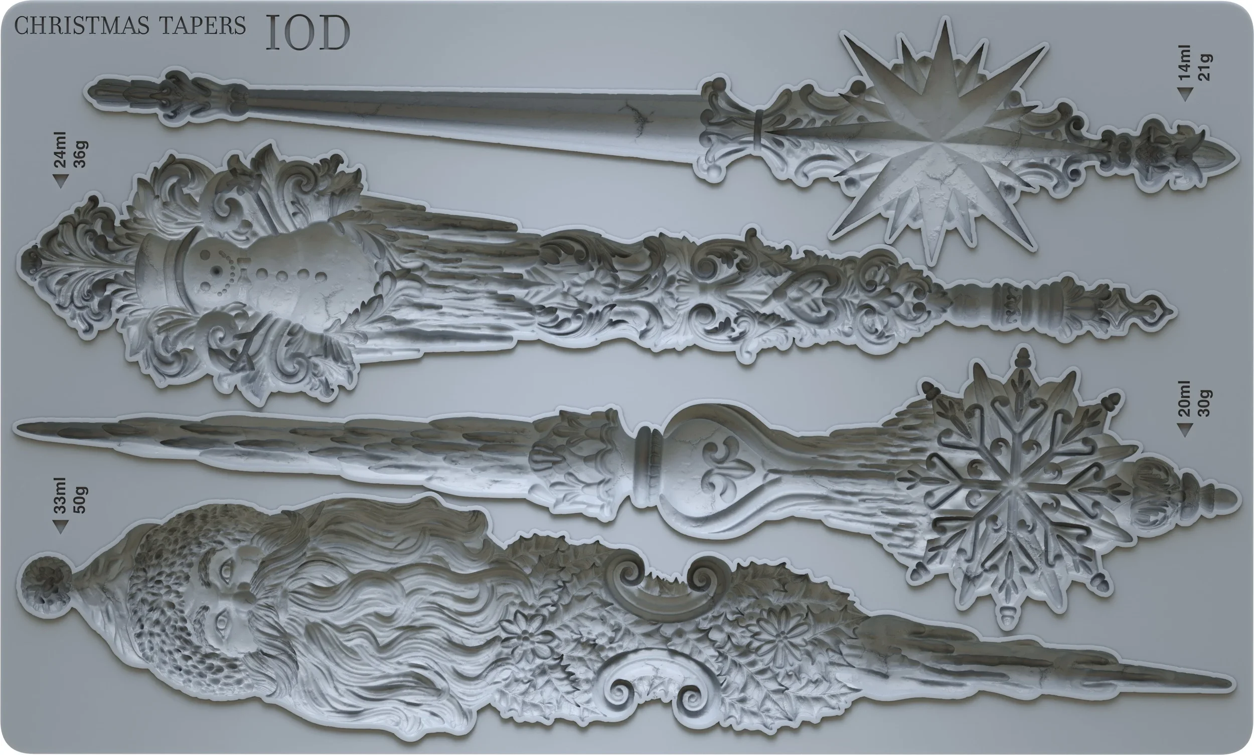 Christmas Tapers 6x10 IOD Mould ***Retired***