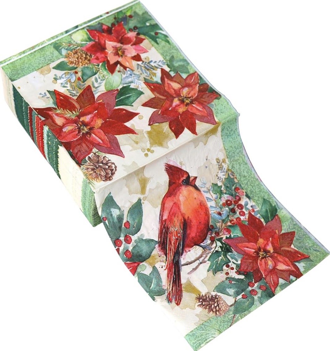 Cardinal Poinsettia Luncheon Napkin