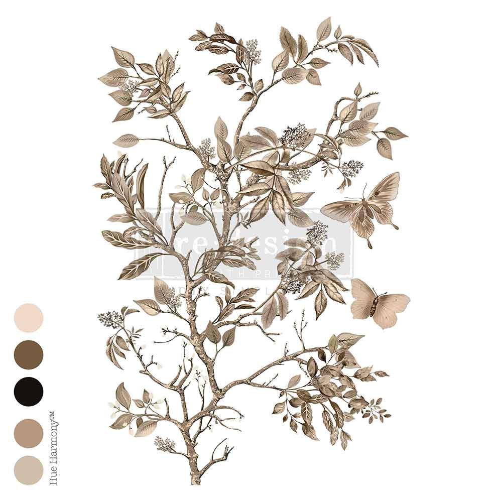 Decor Transfers - Branch Harmony - total sheet size 24"x35", cut into 4 sheets